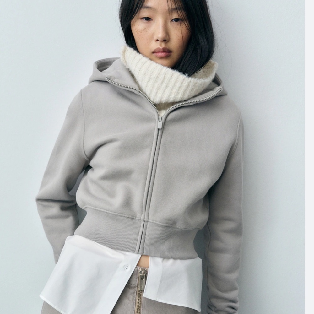 Mango Light Gray Knit Sweater
